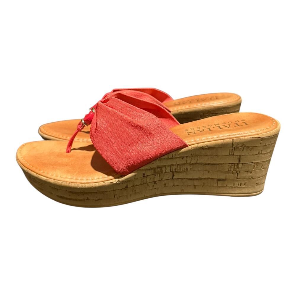 Italian Shoemakers Pink Bow Slide Sandals Women’s 9.5 Casual Summer Flip Flops - Picture 5 of 10